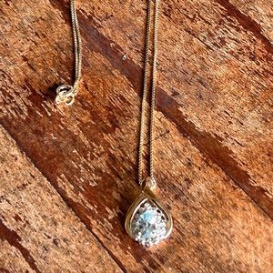 Sterling silver gold overlay Ross Simons blue topaz necklace